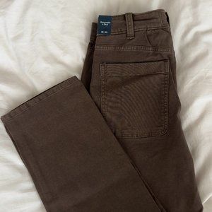 Abercrombie & Fitch Loose Workwear Pant - Dark Brown - 28/30